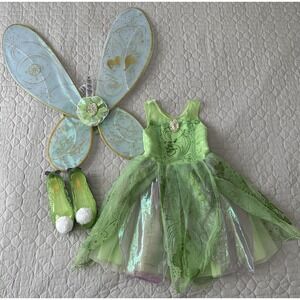 Tinker Bell Castle Collection Costume Size 4 Wings Glows Shoes Complete Toddler
